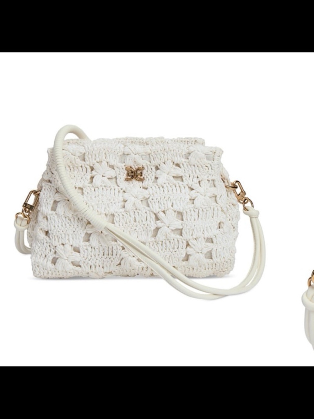 NWT sam Edelman Layla floral raffia crochet shoulder bag